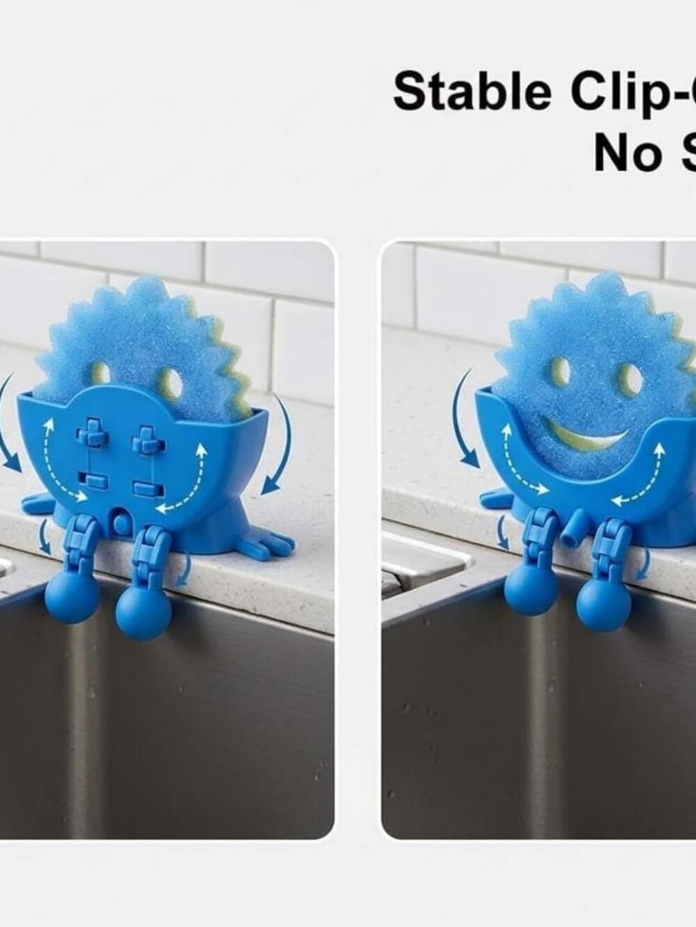 Hanging Sponge Holder with Drainage for Kitchen Sink – Compatible with Scrub Dad